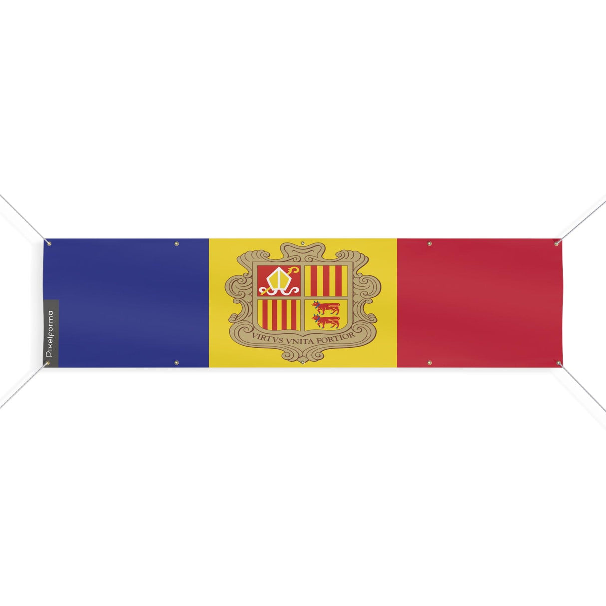 Drapeau d'Andorre 10 Oeillets en plusieurs tailles - Pixelforma