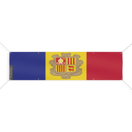 Drapeau d'Andorre 10 Oeillets en plusieurs tailles - Pixelforma