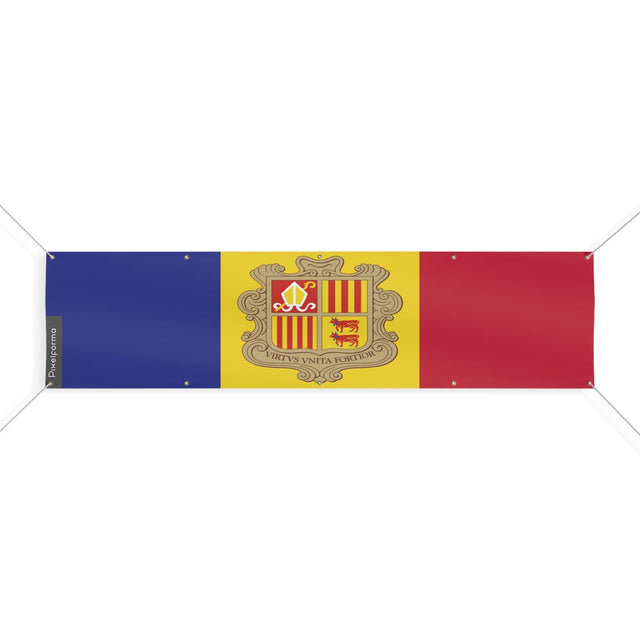 Drapeau d'Andorre 10 Oeillets en plusieurs tailles - Pixelforma