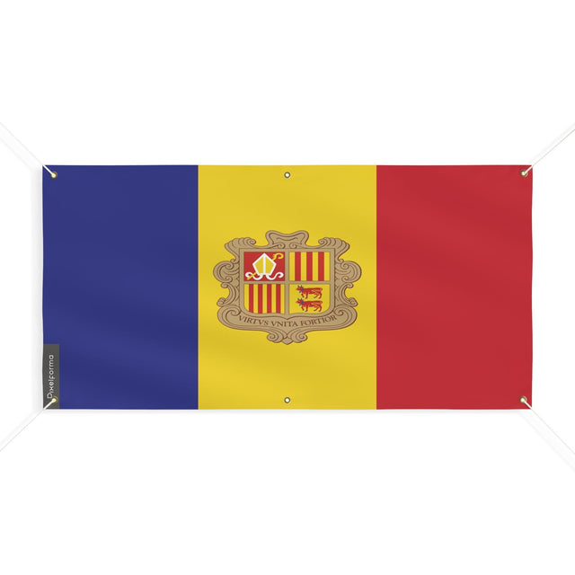 Drapeau d'Andorre 6 Oeillets en plusieurs tailles - Pixelforma 