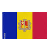 Drapeau d'Andorre en plusieurs tailles 100 % polyester Imprimer avec Double ourlet - Pixelforma