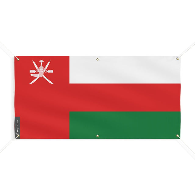 Drapeau d'Oman 6 Oeillets en plusieurs tailles - Pixelforma