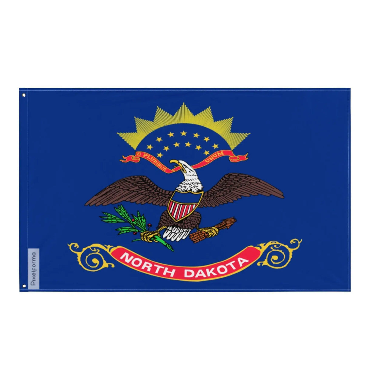 Drapeau dakota du nord polyester œillets à gauche résistant