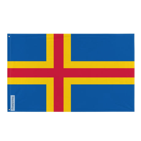 Åland Flag in Multiple Sizes 100% Polyester Print with Double Hem - Pixelforma