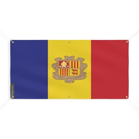 Drapeau d’andorre 6 oeillets en plusieurs tailles (m) - pixelforma