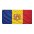 Drapeau andorre polyester résistant aux intempéries œillets