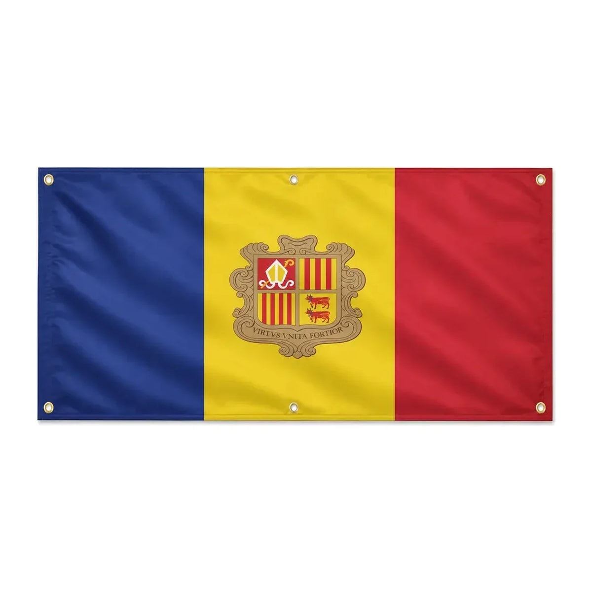 Drapeau andorre polyester résistant aux intempéries œillets