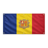 Drapeau andorre polyester résistant aux intempéries œillets