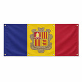 Drapeau andorre polyester résistant aux intempéries œillets