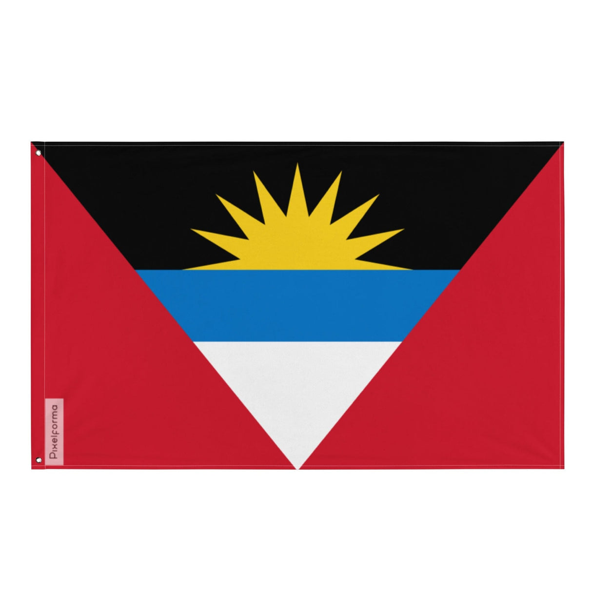 Antigua and Barbuda Flag in Multiple Sizes 100% Polyester Print with Double Hem - Pixelforma