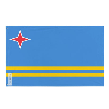 Aruba Flag in Multiple Sizes 100% Polyester Print with Double Hem - Pixelforma