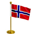 Drapeau de bureau l’île bouvet polyester socle acier inoxydable