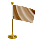 Drapeau de bureau marron polyester socle acier inoxydable