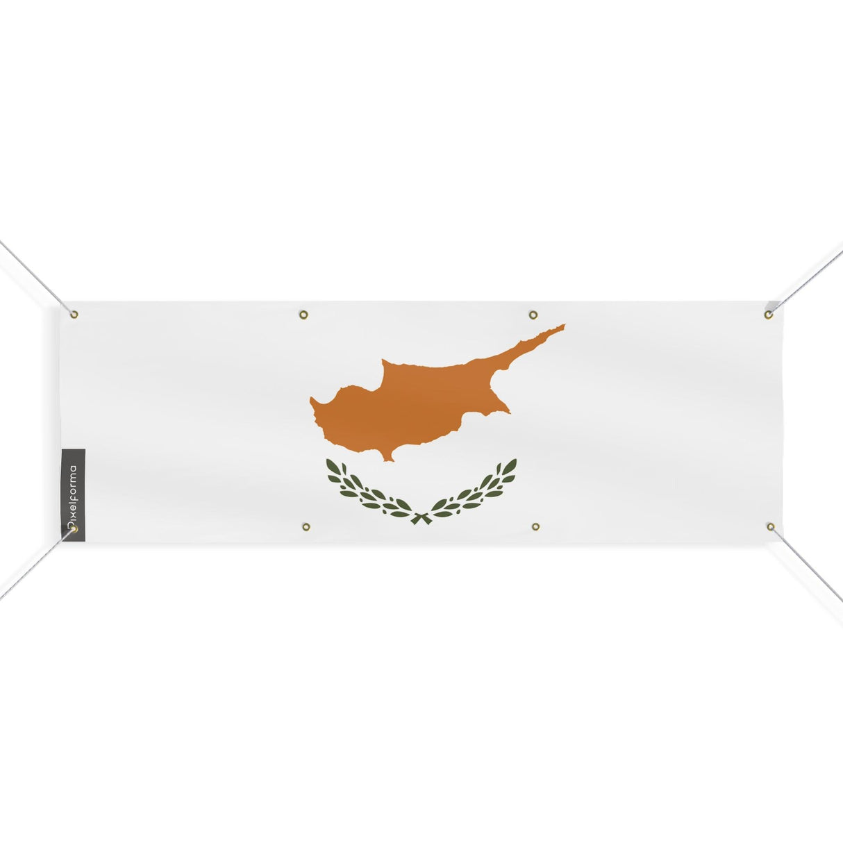 Drapeau de Chypre 8 Oeillets en plusieurs tailles - Pixelforma