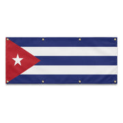 Drapeau cuba polyester résistant usage extérieur 8 œillets