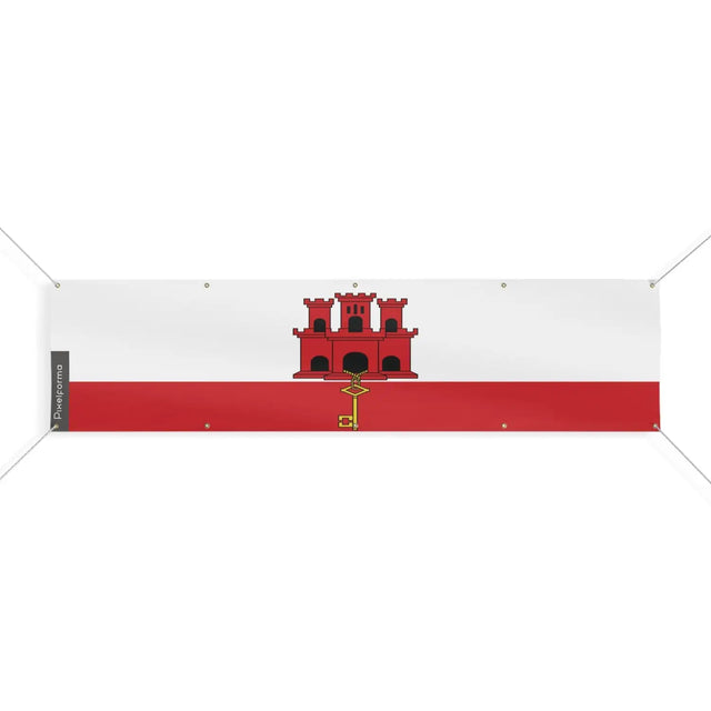 Drapeau de gibraltar 10 oeillets en plusieurs tailles (xl) - pixelforma