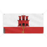 Drapeau de gibraltar 6 oeillets en plusieurs tailles (m) - pixelforma