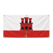 Drapeau gibraltar polyester résistant aux intempéries 6 œillets