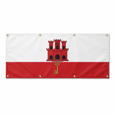 Drapeau gibraltar polyester résistant 8 œillets extérieur