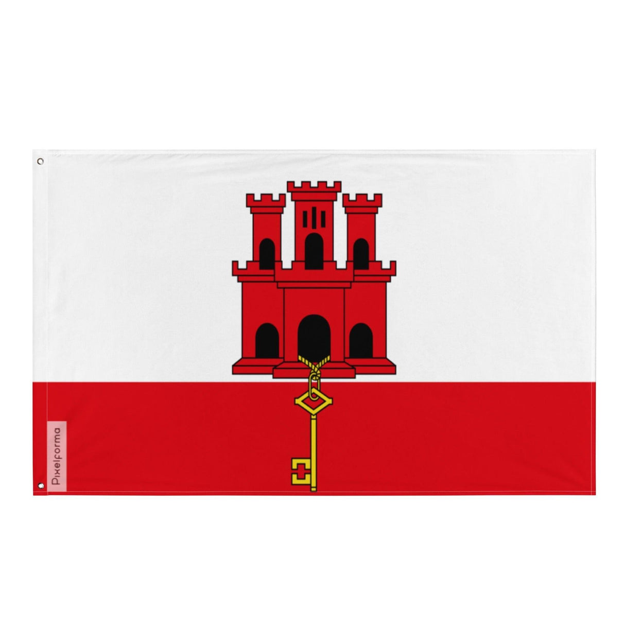 Drapeau de Gibraltar en plusieurs tailles 100 % polyester Imprimer avec Double ourlet - Pixelforma