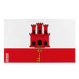 Flag of Gibraltar in Multiple Sizes 100% Polyester Print with Double Hem - Pixelforma