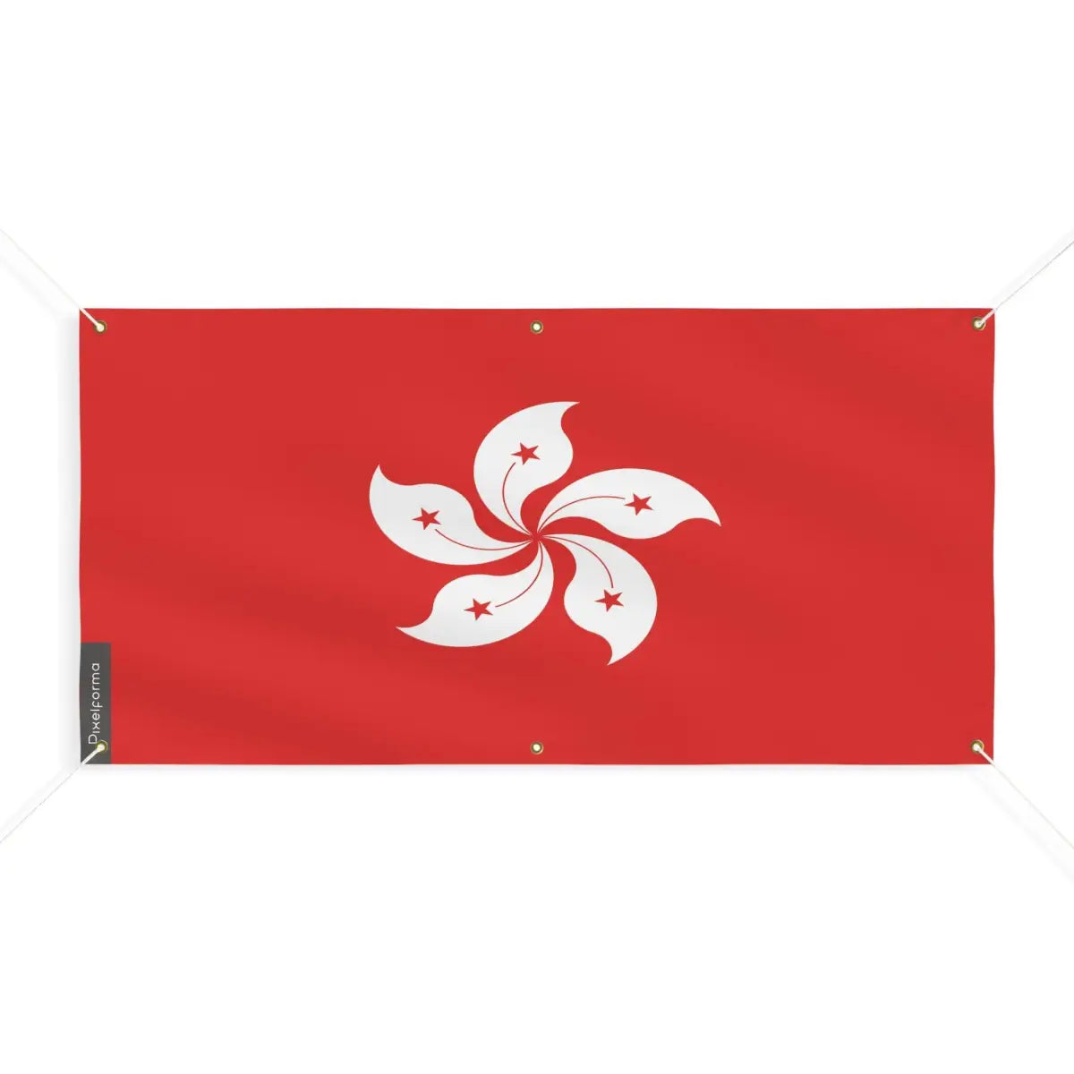 Drapeau de Hong Kong 6 Oeillets en Plusieurs Tailles (M) - Pixelforma 