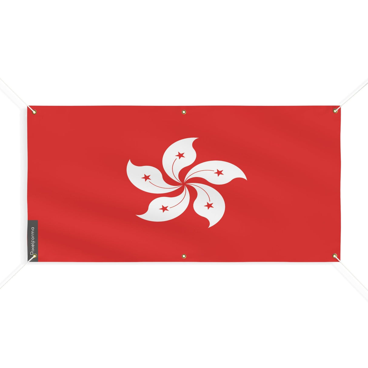 Drapeau de Hong Kong 6 Oeillets en plusieurs tailles - Pixelforma