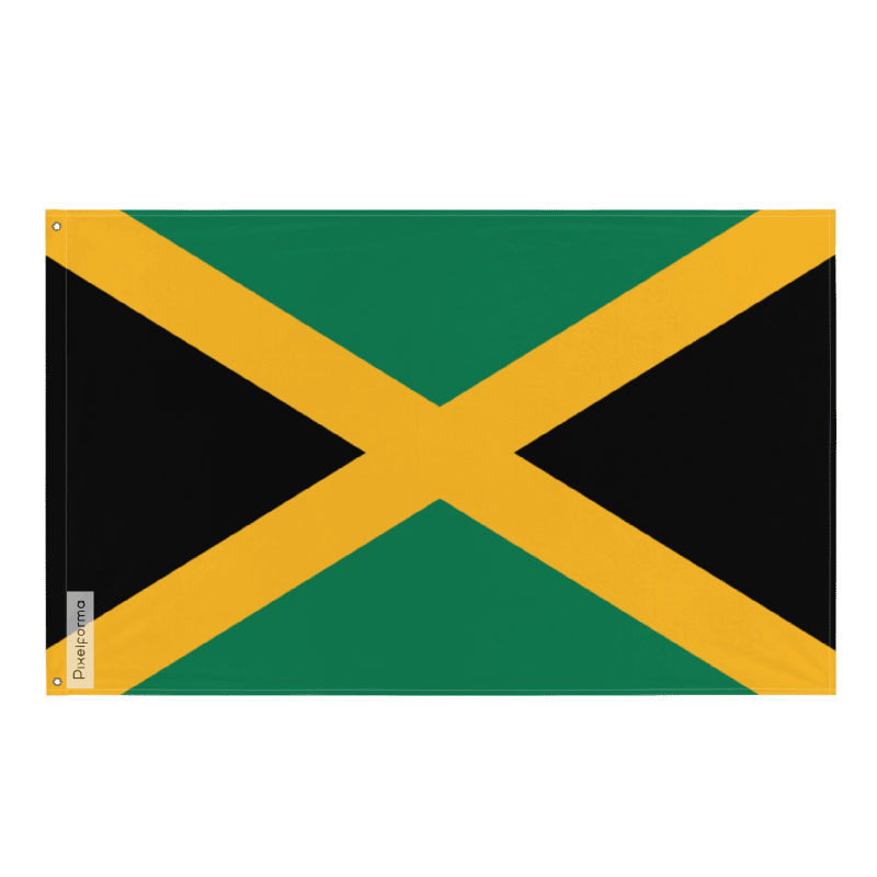 Drapeau de Jamaïque en plusieurs tailles 100 % polyester Imprimer avec Double ourlet - Pixelforma