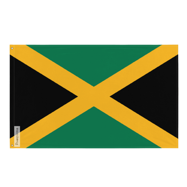 Drapeau de Jamaïque en plusieurs tailles 100 % polyester Imprimer avec Double ourlet - Pixelforma