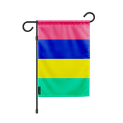 Drapeau de jardin maurice en polyester résistant horizontal
