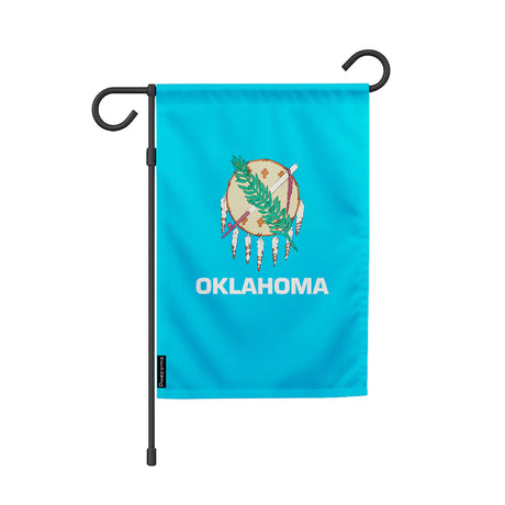 Drapeau de jardin oklahoma en polyester résistant horizontal