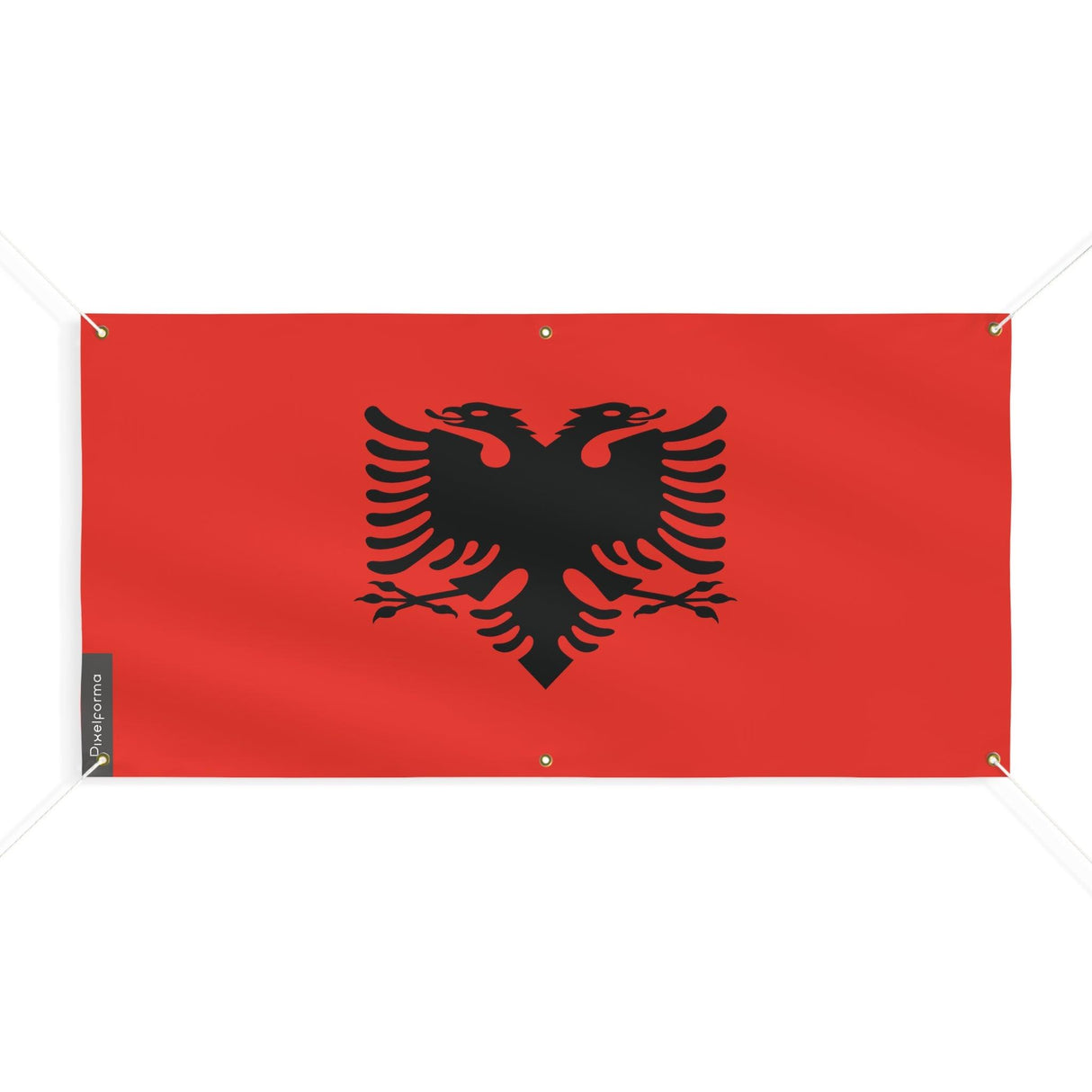 Drapeau de l'Albanie 6 Oeillets en plusieurs tailles - Pixelforma