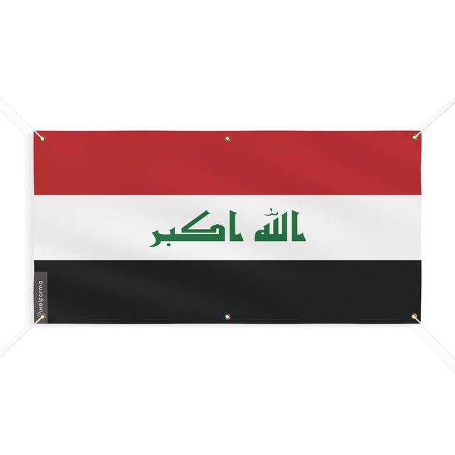 Drapeau de l'Irak 6 Oeillets en plusieurs tailles - Pixelforma