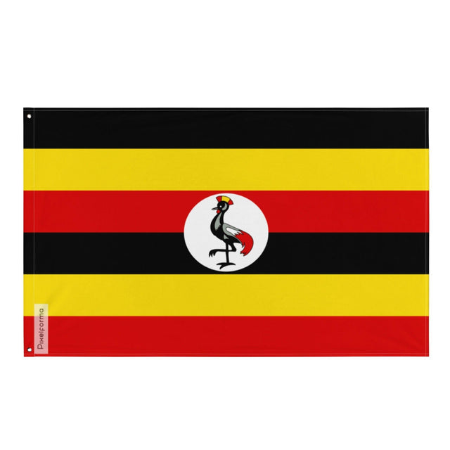 Drapeau de l'Ouganda en plusieurs tailles 100 % polyester Imprimer avec Double ourlet - Pixelforma