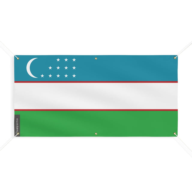 Drapeau de l'Ouzbékistan 6 Oeillets en plusieurs tailles - Pixelforma