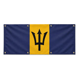 Drapeau barbade polyester résistant usage extérieur œillets