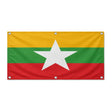 Drapeau birmanie polyester résistant avec œillets robustes