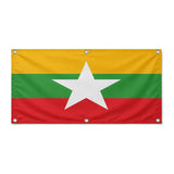 Drapeau birmanie polyester résistant avec œillets robustes
