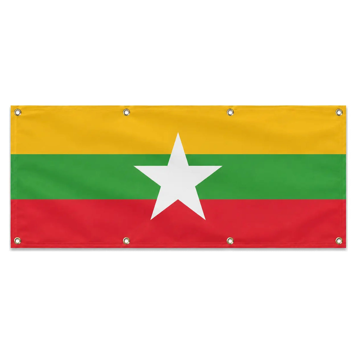 Drapeau birmanie en polyester résistant avec œillets