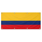 Drapeau colombie polyester résistant œillets usage extérieur
