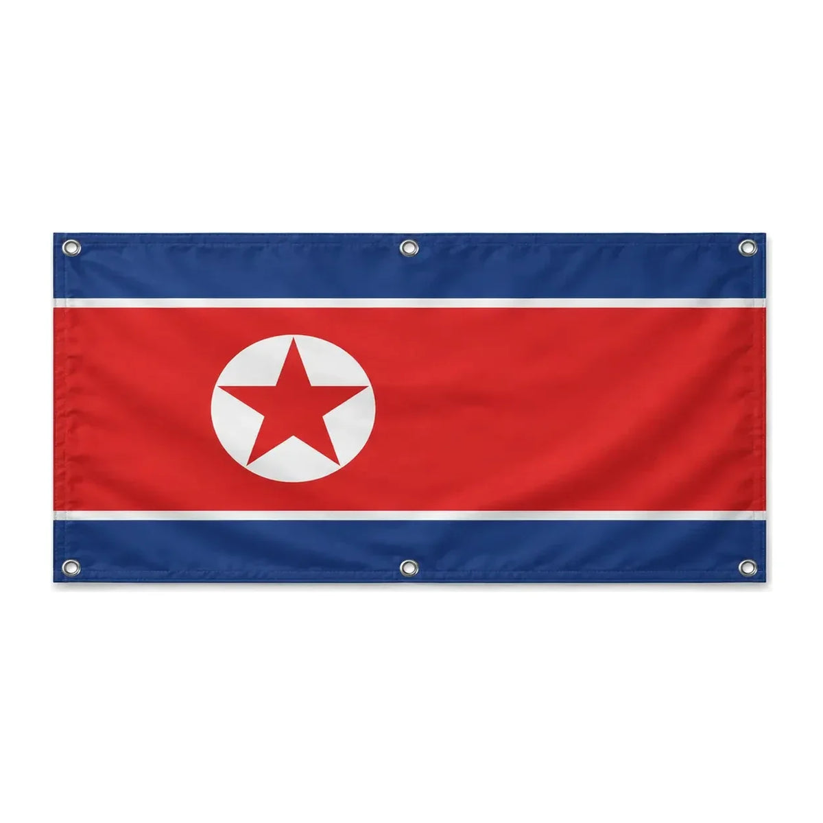 Drapeau corée du nord polyester résistant six œillets