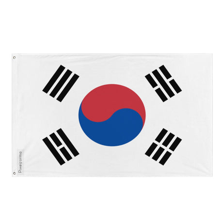 South Korea Flag in Multiple Sizes 100% Polyester Print with Double Hem - Pixelforma