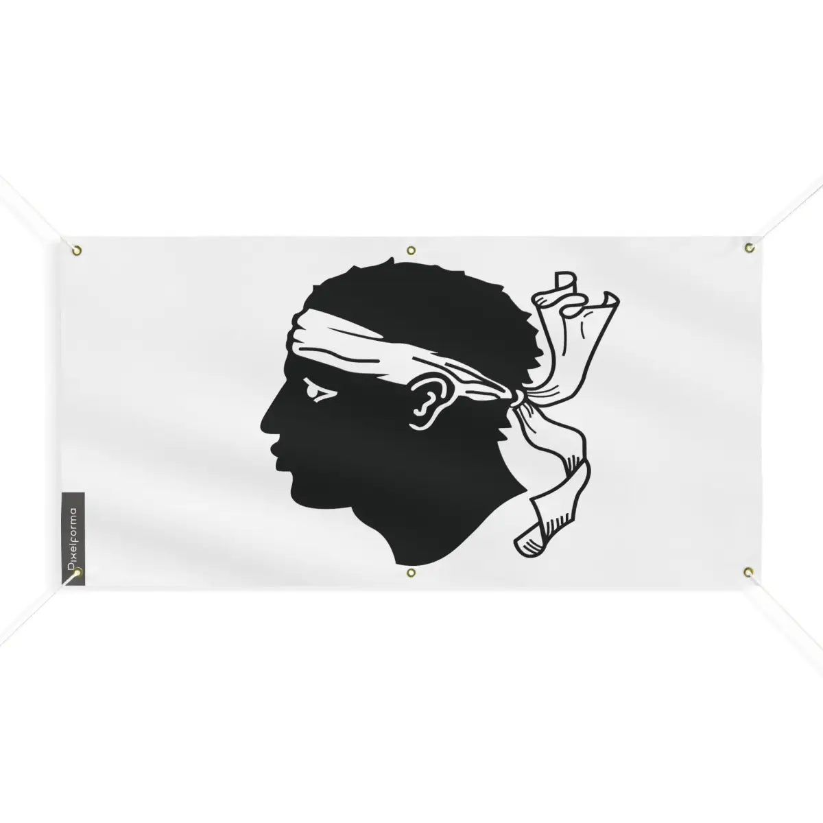 Drapeau de la corse 6 oeillets en plusieurs tailles (m) - pixelforma