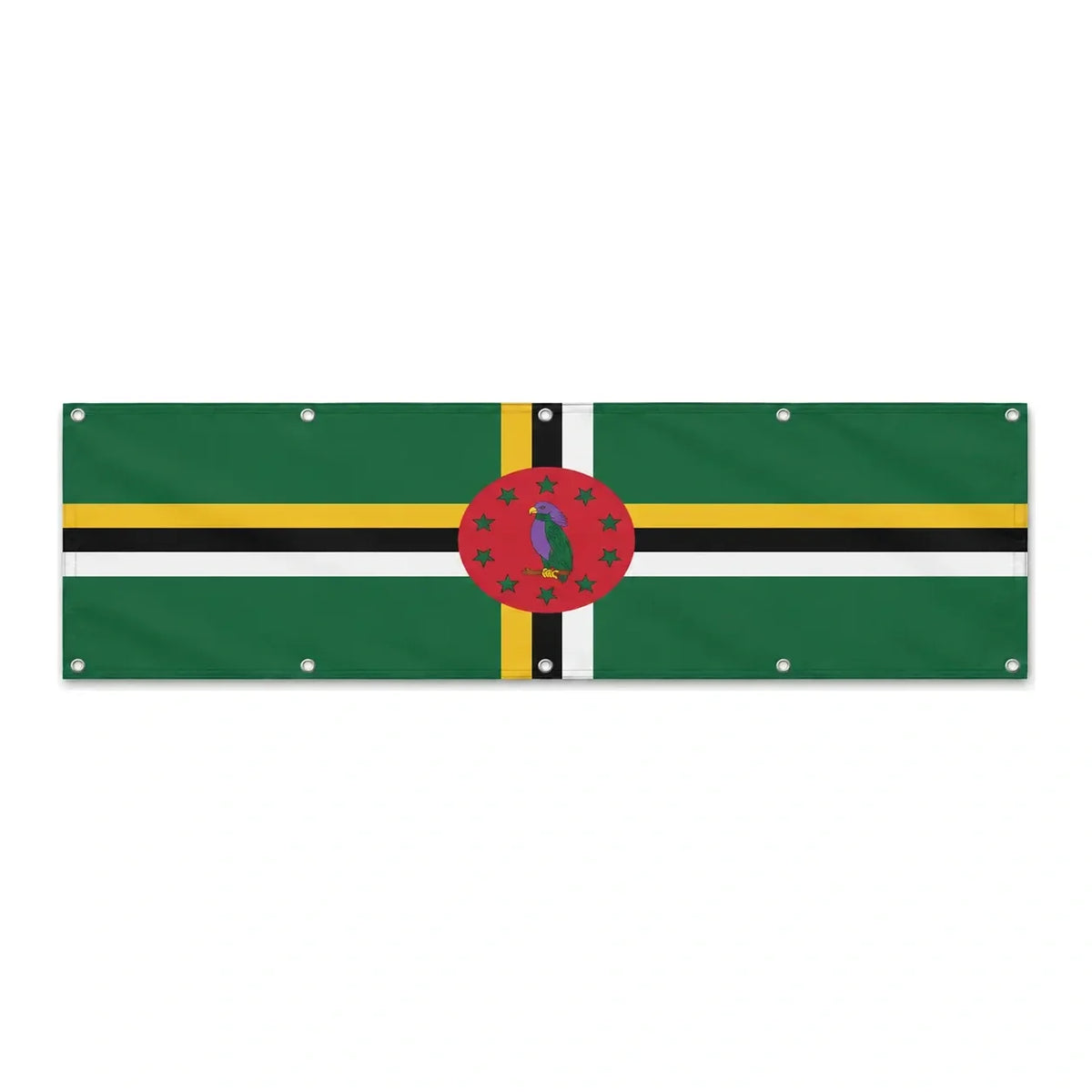 Drapeau de la Dominique grand format XL en polyester avec dix œillets