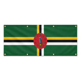 Drapeau dominique en polyester résistant aux intempéries
