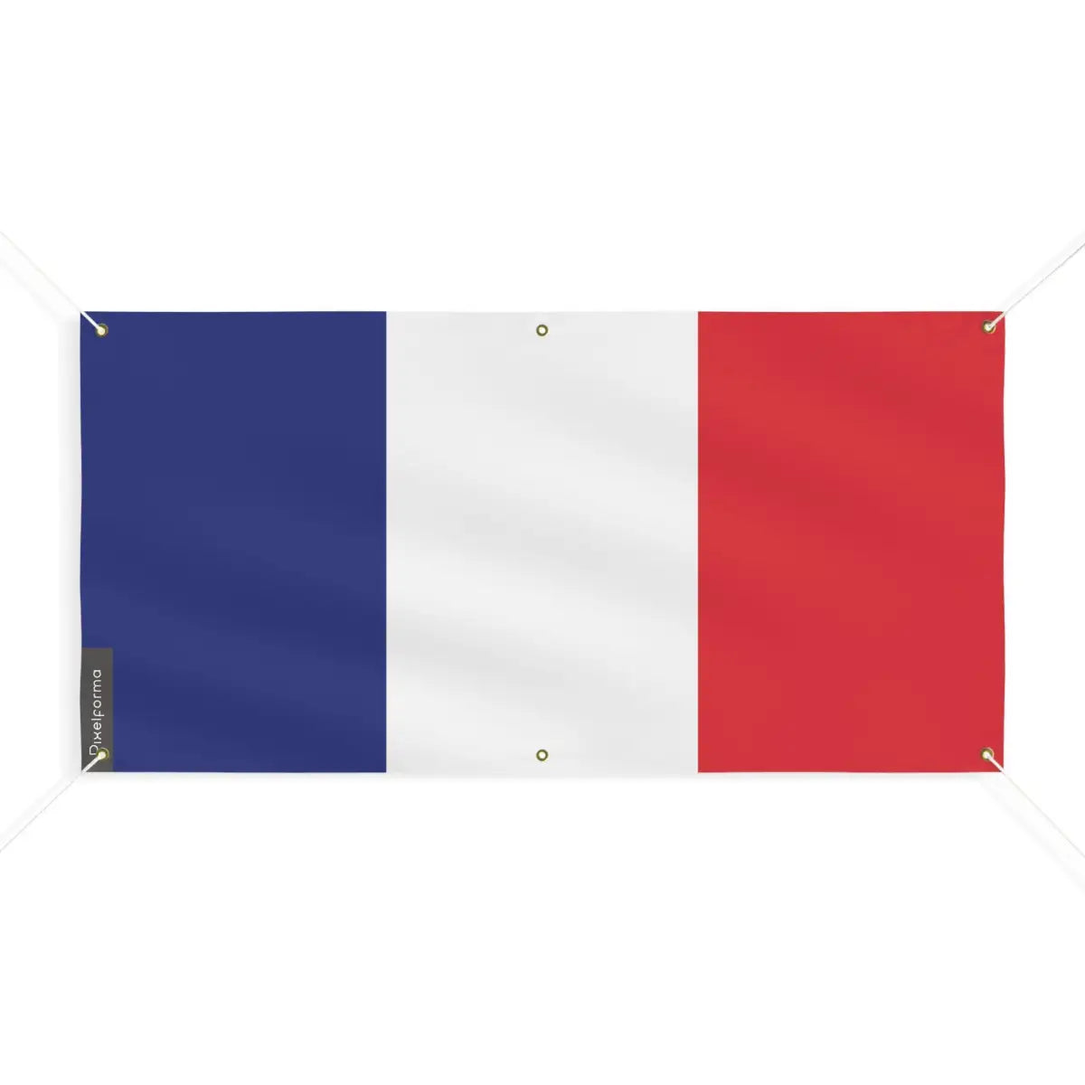 Drapeau de la france 6 oeillets en plusieurs tailles (m) - pixelforma