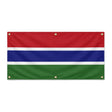 Drapeau gambie polyester résistant œillets usage extérieur