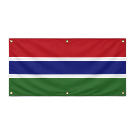 Drapeau gambie polyester résistant œillets usage extérieur