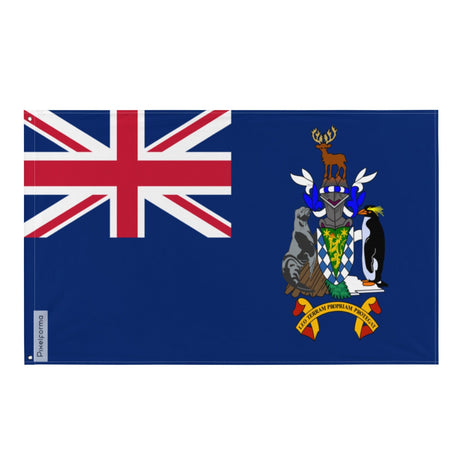 South Georgia and the South Sandwich Islands Flag in Multiple Sizes 100% Polyester Print with Double Hem - Pixelforma