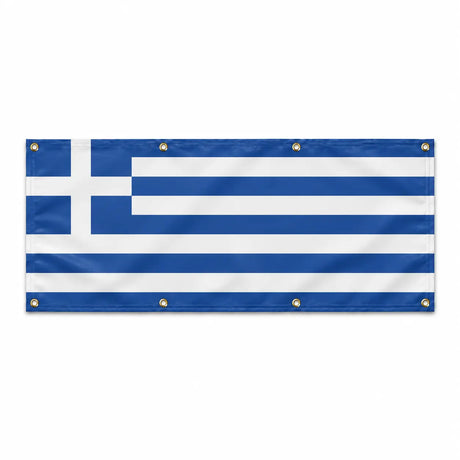 Drapeau grèce en polyester résistant avec huit œillets